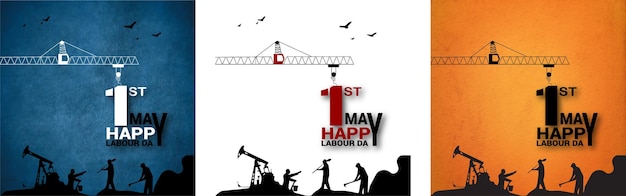 Vector happy labor day banner design template