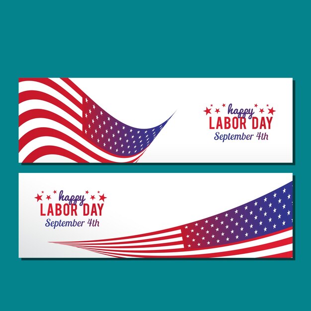 happy labor day banner design in vector template