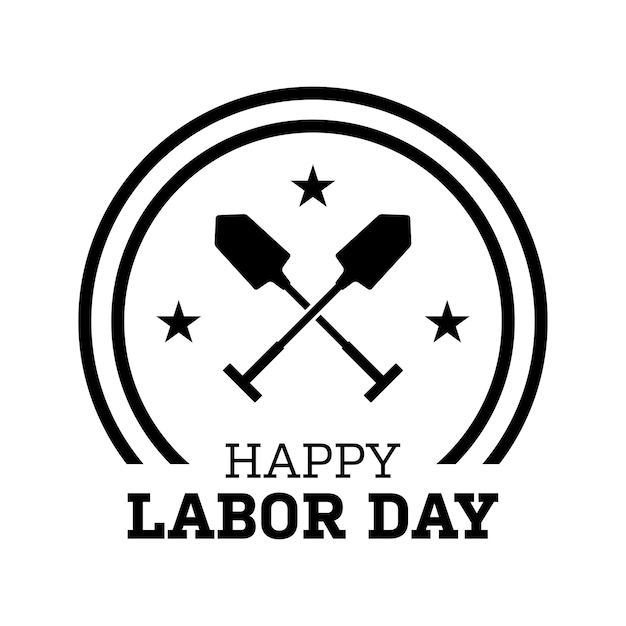 Happy labor day banner isolated on white background