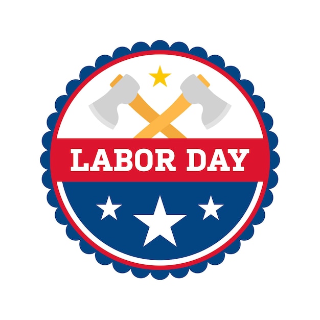 Happy labor day banner isolated on white background