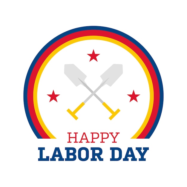 Happy Labor Day banner isolated on white background