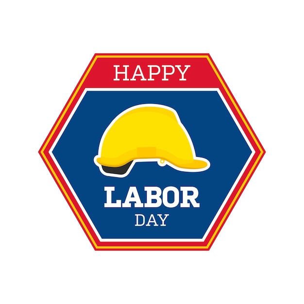 Vector happy labor day banner isolated on white background