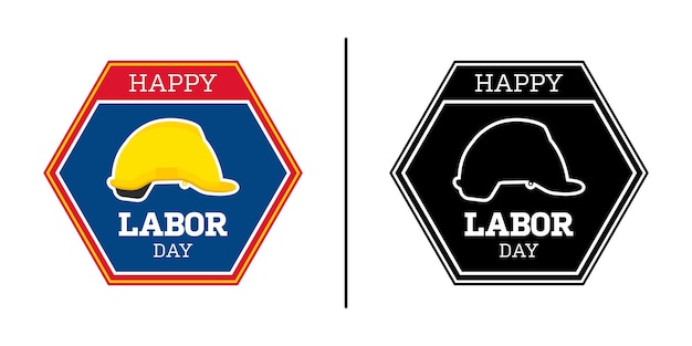 Vector happy labor day banner isolated on white background