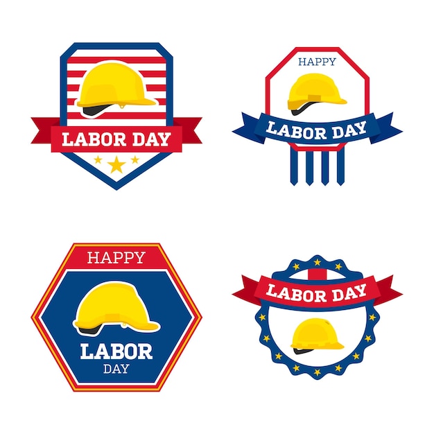 Vector happy labor day banner isolated on white background