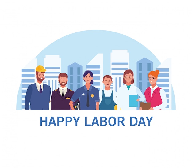 Поздравительная открытка с Днем труда, праздник США