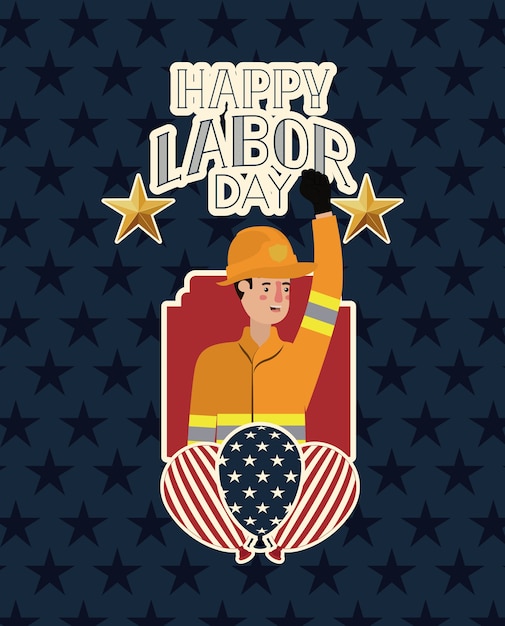 Vector happy labor day card