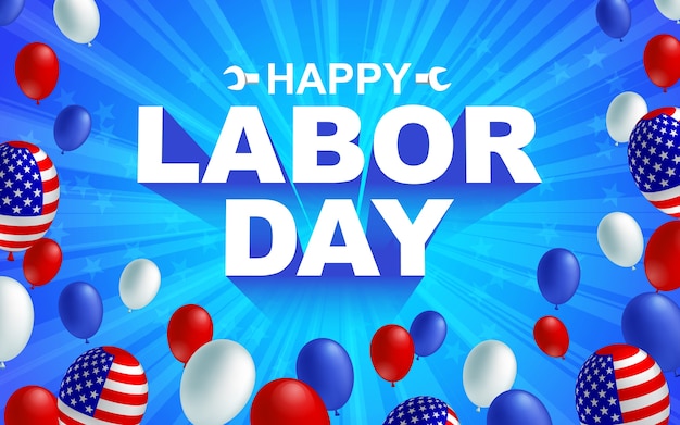 Vector happy labor day celebration banner