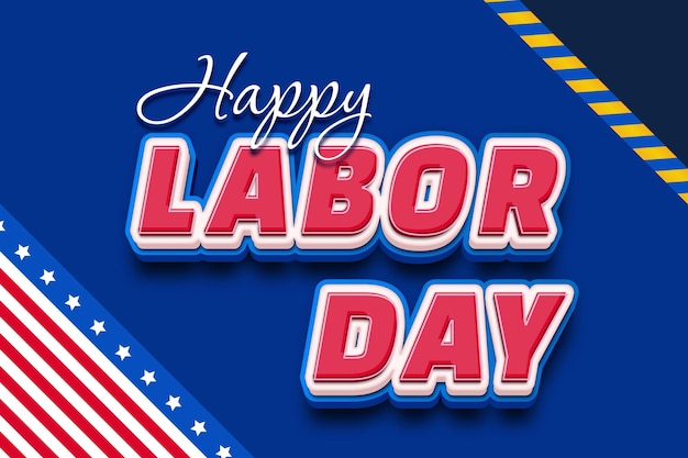 Vector happy labor day editable text effect template labor day background