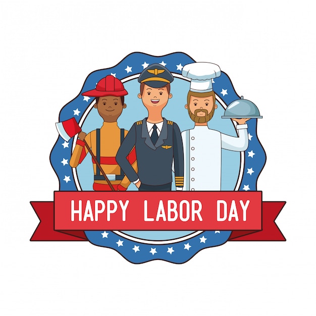 Happy labor day emblem