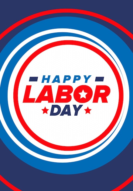 Happy Labor Day Federale feestdag in de Amerikaanse arbeidersbeweging Patrioti Vector art