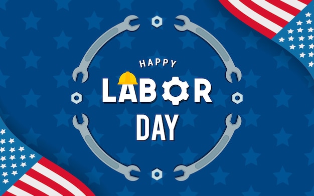 Happy labor day greeting card vector