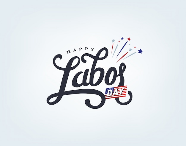 Happy labor day hand lettering background banner template.