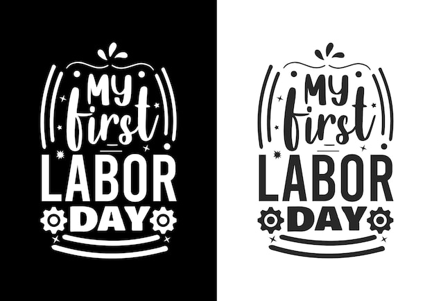 Happy labor day handgetekende typografie quote belettering labor day typografie voor tshirt en kaart