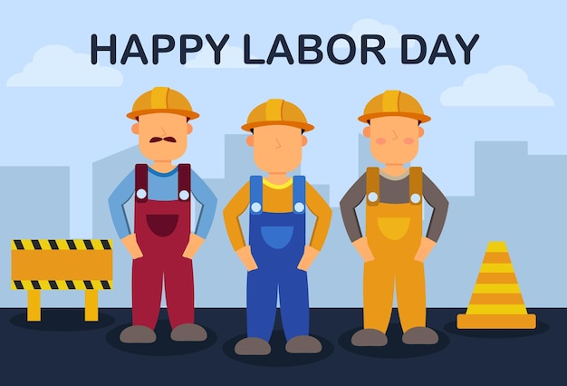 Happy labor day holiday banner happy labor day text labor day
poster 1 may international labour day labor day celebration banner
worker laborer labourer flat catoon vector illustration