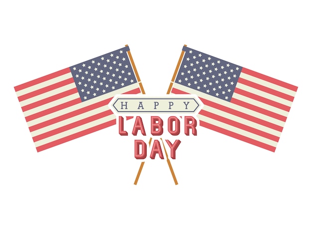 Happy labor day icon vector isolated graphic