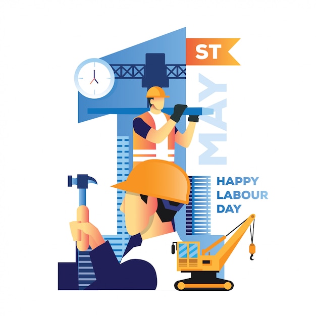 Happy labor day illustratie