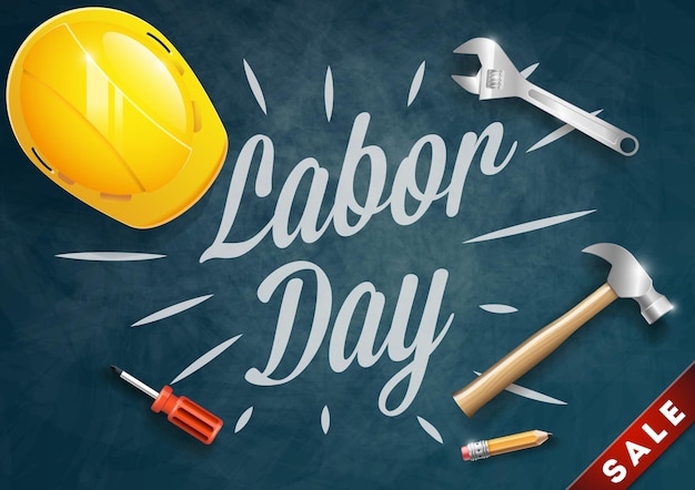 Happy labor day poster design illustration