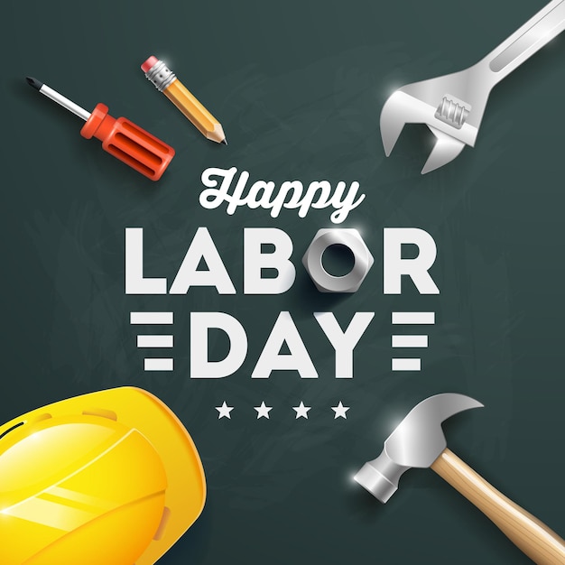 Happy Labor Day poster ontwerp illustratie