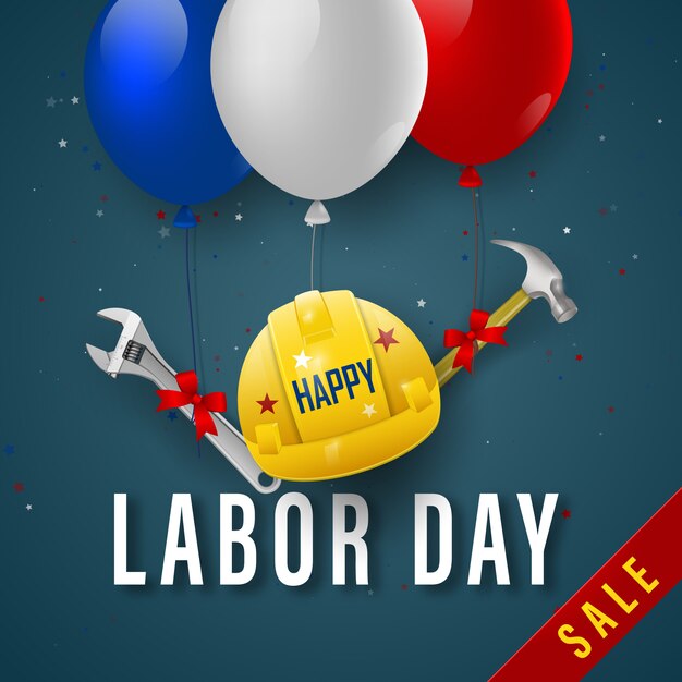 Vector happy labor day sale banner