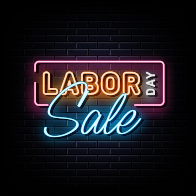 happy labor day sale neon sign neon symbol