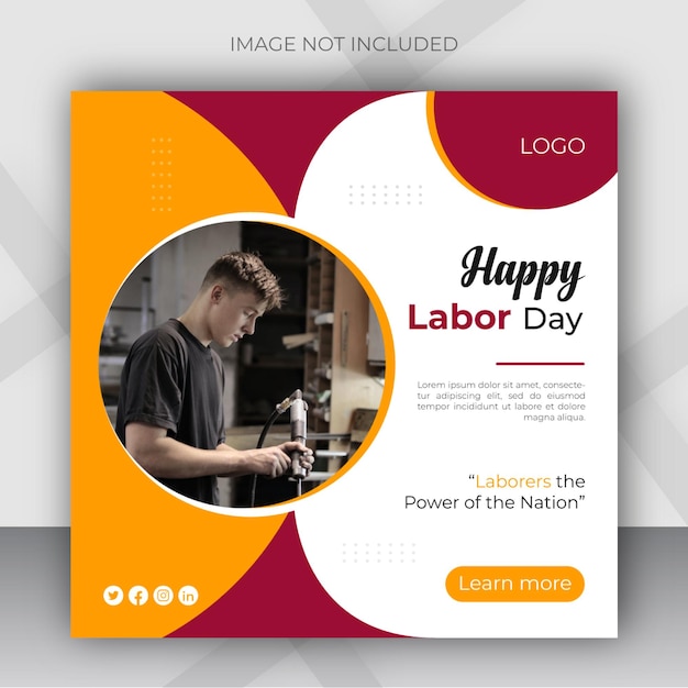 Happy labor day Social media post design template