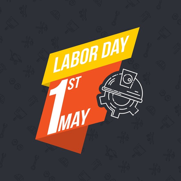 Happy Labor day typography with dark background vector 