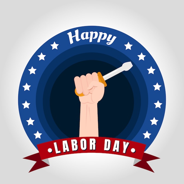 Vettore happy labor day (stati uniti)