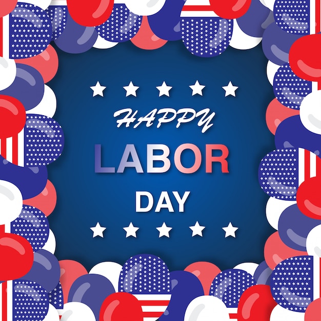 Vector happy labor day usa greeting card.