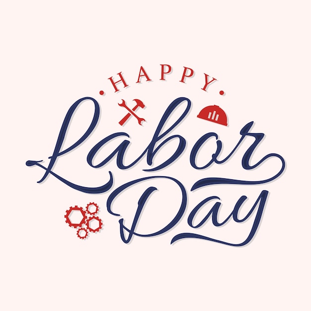 Happy Labor Day vintage typography letter template background Vector illustration