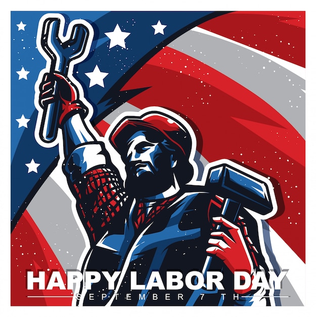 Vector happy labor day