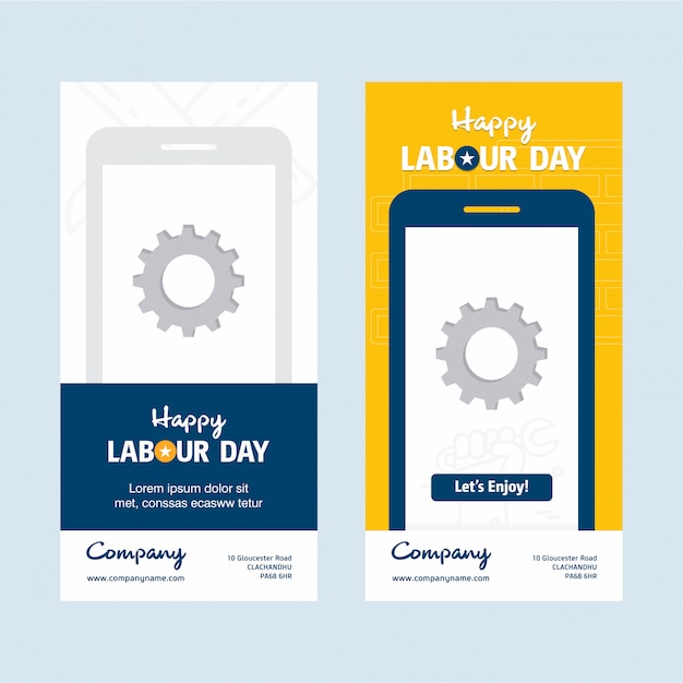 Happy Labour-dag Mobiel app-ontwerp