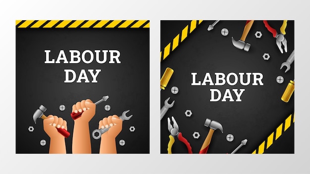 happy labour day background with amercan flag yellow stripe and tools