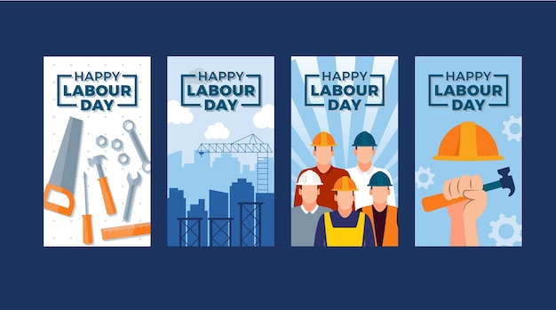 Happy labour day banner collection