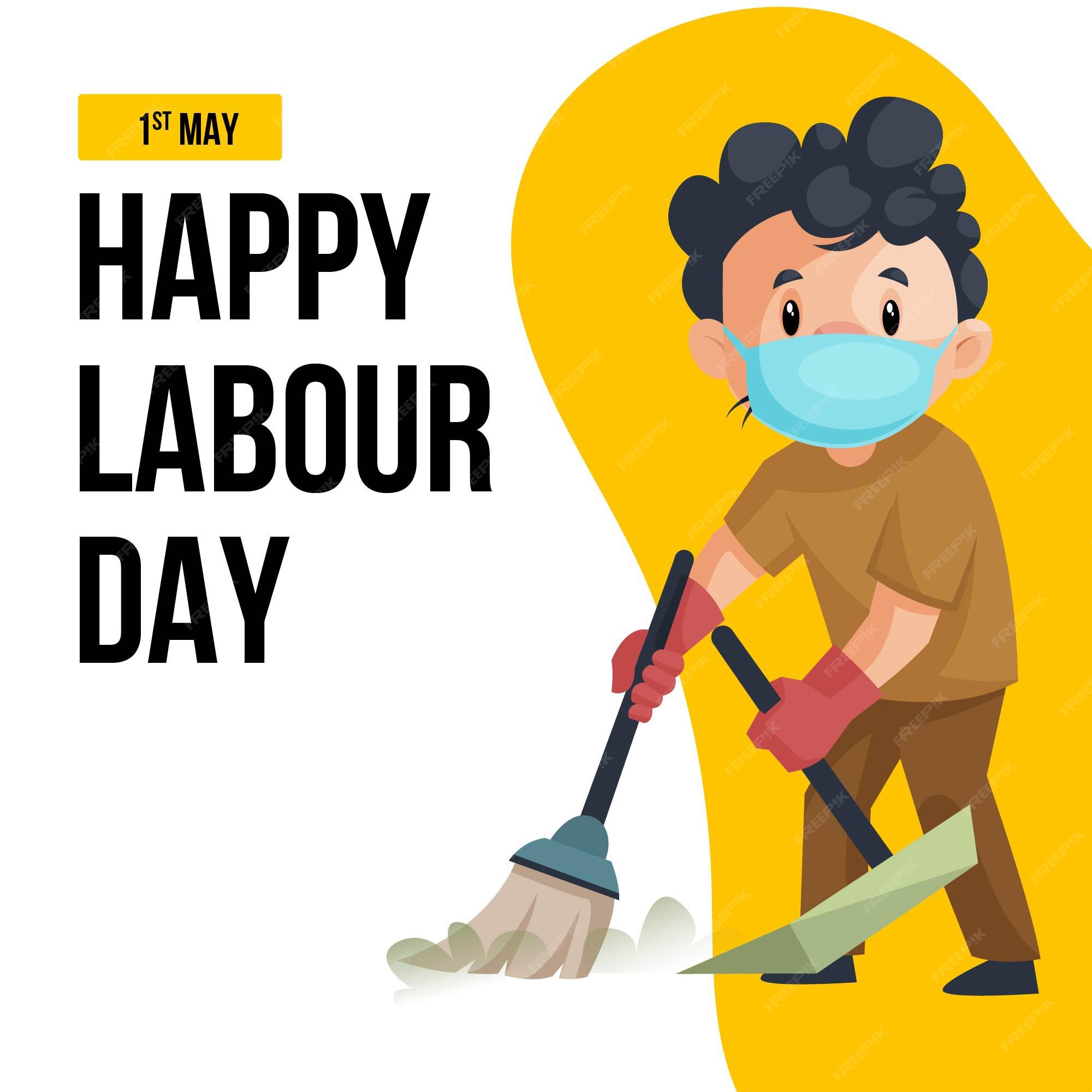 Premium Vector | Happy labour day banner design template