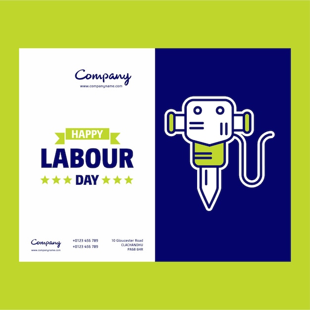 Happy labour day construction card