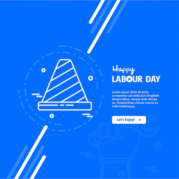 Happy Labour day design with blue theme vector 