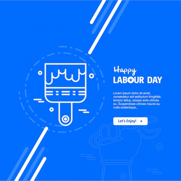 Happy labour day design with blue theme vector