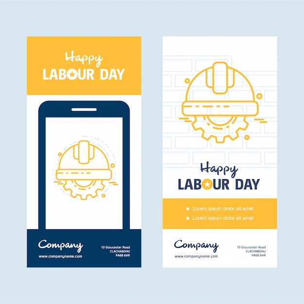 Happy labour day design with yellow theme vector