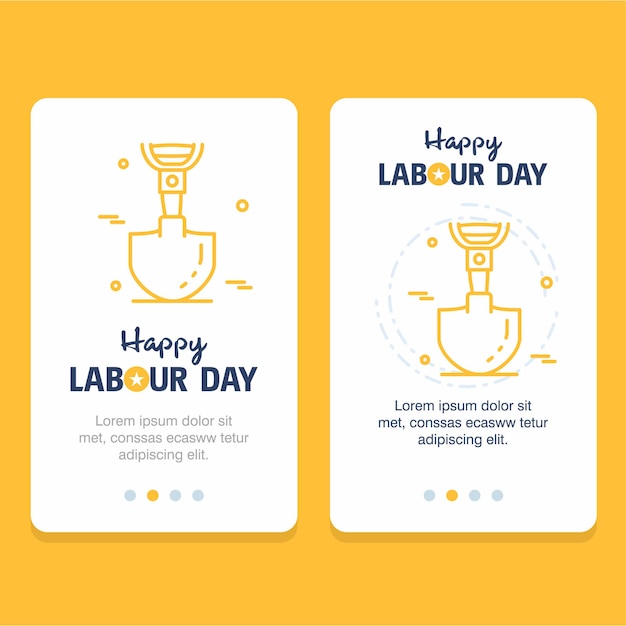 Happy labour day design with yellow theme vector