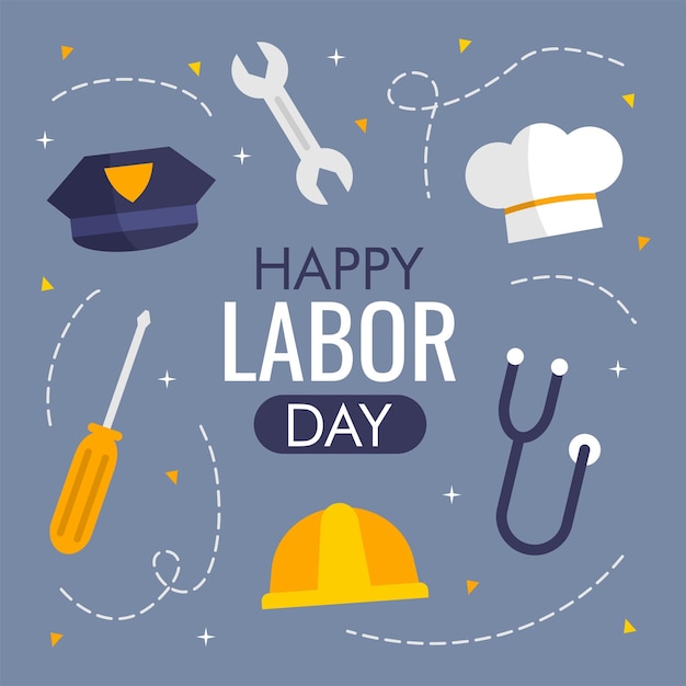 Happy labour day post template vector