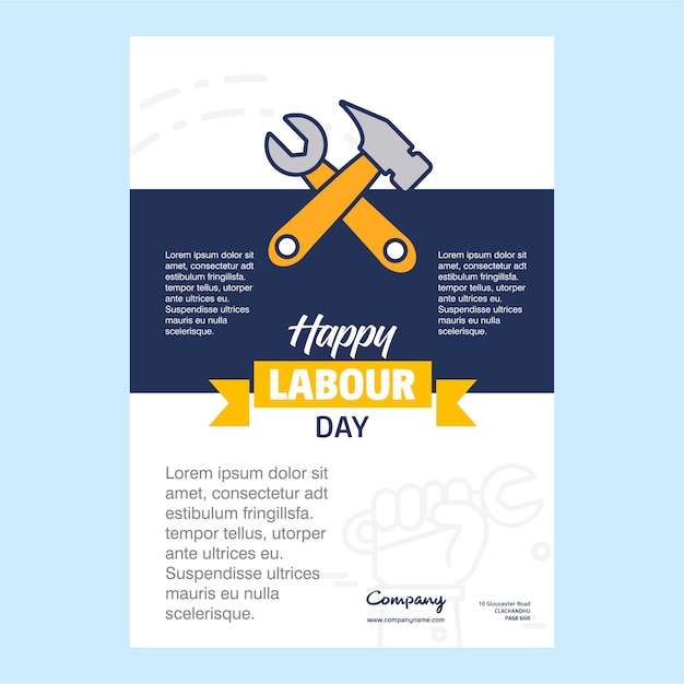 Vector happy labour day poster