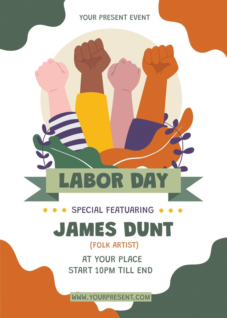 Vector happy labour day poster