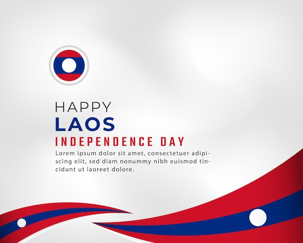 Happy Laos Independence Day October 22 th Celebration for Poster Banner Advertising Greeting Card