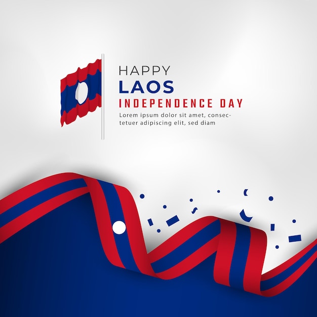 Felice festa dell'indipendenza del laos 22 ottobre celebrazione per poster banner pubblicità biglietto d'auguri