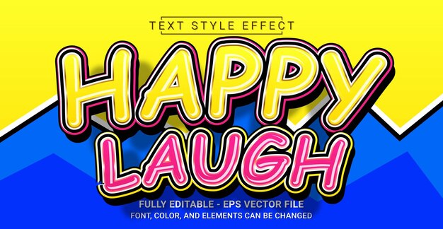 Happy Laugh Text Style Effect Editable Graphic Text Template