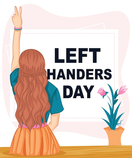 Happy left-handers day. celebrate illustration