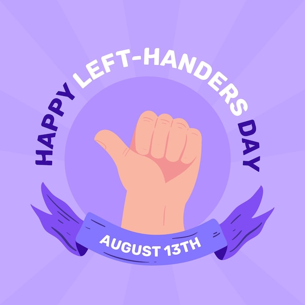 Happy left handers day with thumbs up