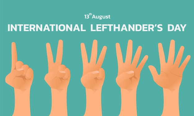 Happy Lefthanders Day Lefthanded character illustration