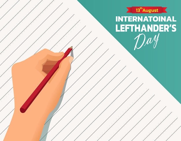 Happy Lefthanders Day Linkshandige karakterillustratie