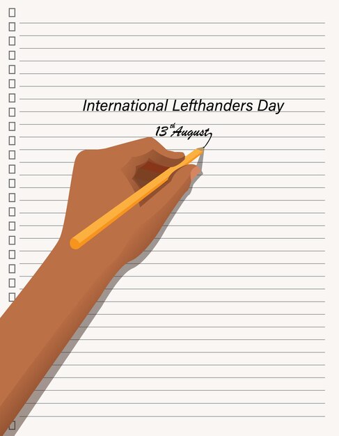 Happy Lefthanders Day Linkshandige karakterillustratie